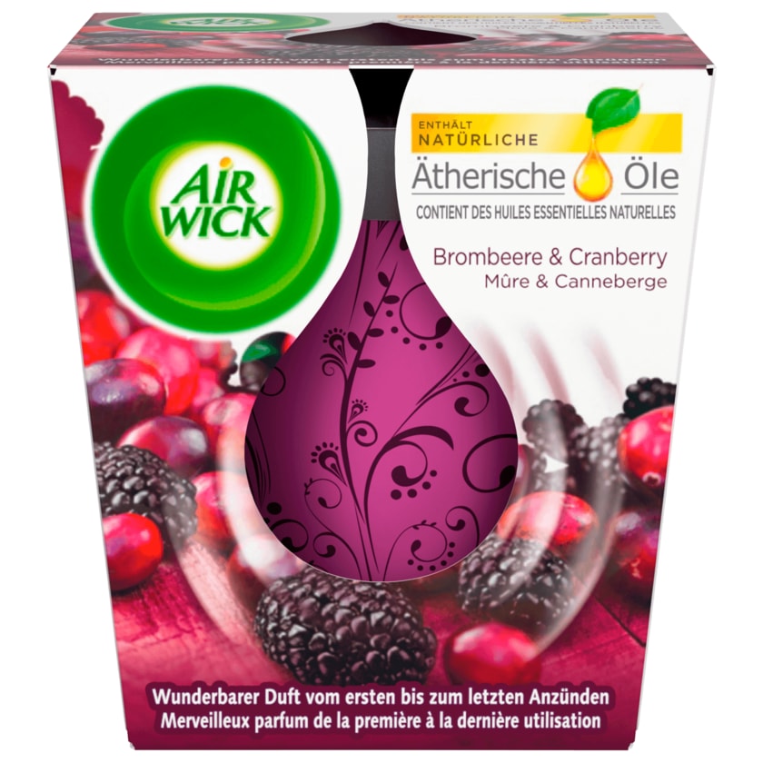 Air Wick Wohlfühl-Duftkerze Brombeere & Cranberry 105g